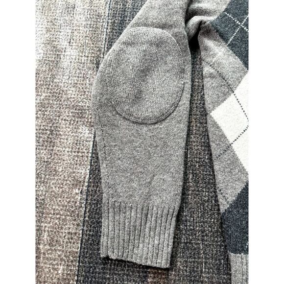 J Crew Mens Large Brownish Grey Lambs Wool Plaid Full Zip Sweater Jacket - Picture 6 of 9